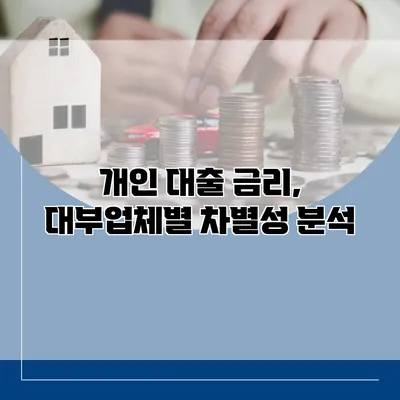 개인 대출 금리, 대부업체별 차별성 분석