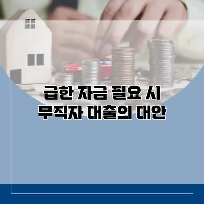 급한 자금 필요 시 무직자 대출의 대안