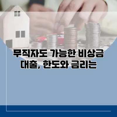 무직자도 가능한 비상금 대출, 한도와 금리는?