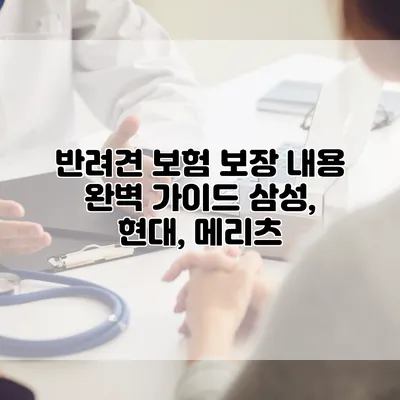 반려견 보험 보장 내용 완벽 가이드 삼성, 현대, 메리츠