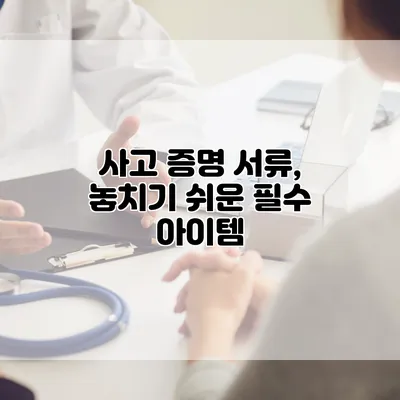 사고 증명 서류, 놓치기 쉬운 필수 아이템