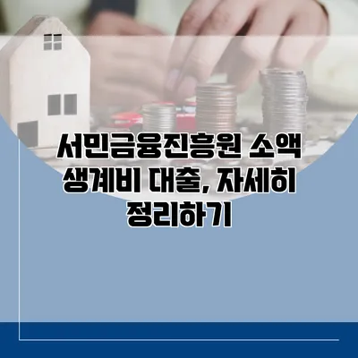 서민금융진흥원 소액 생계비 대출, 자세히 정리하기
