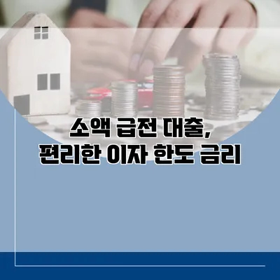 소액 급전 대출, 편리한 이자 한도 금리