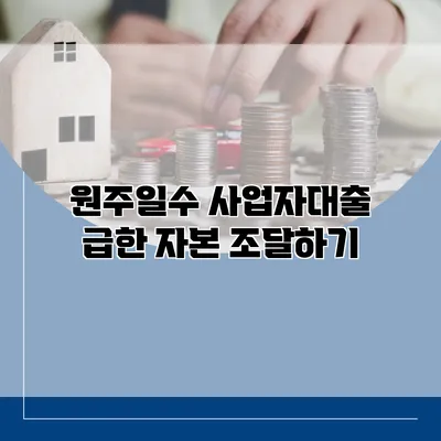 원주일수 사업자대출 급한 자본 조달하기