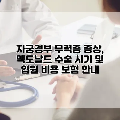 자궁경부 무력증 증상, 맥도날드 수술 시기 및 입원 비용 보험 안내