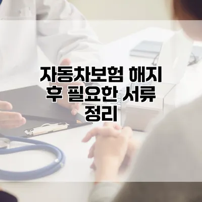 자동차보험 해지 후 필요한 서류 정리