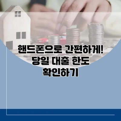 핸드폰으로 간편하게! 당일 대출 한도 확인하기