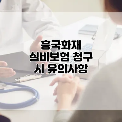 흥국화재 실비보험 청구 시 유의사항