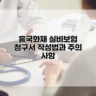 흥국화재 실비보험 청구서 작성법과 주의 사항