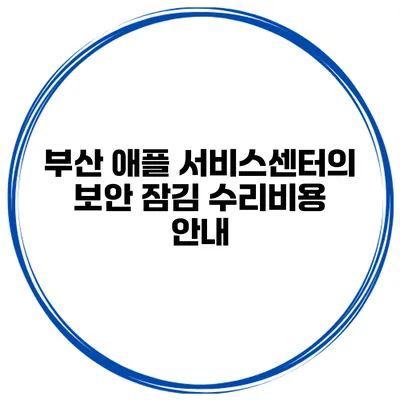 부산 애플 서비스센터의 보안 잠김 수리비용 안내