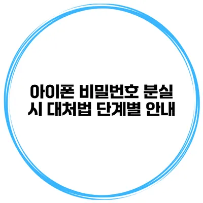 아이폰 비밀번호 분실 시 대처법 단계별 안내