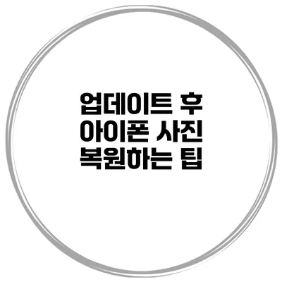업데이트 후 아이폰 사진 복원하는 팁