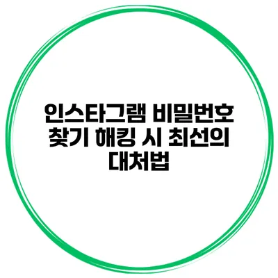 인스타그램 비밀번호 찾기 해킹 시 최선의 대처법