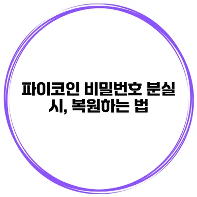 파이코인 비밀번호 분실 시, 복원하는 법