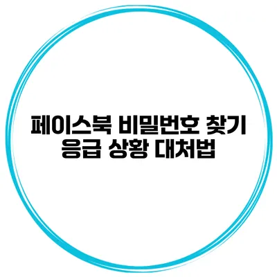 페이스북 비밀번호 찾기 응급 상황 대처법